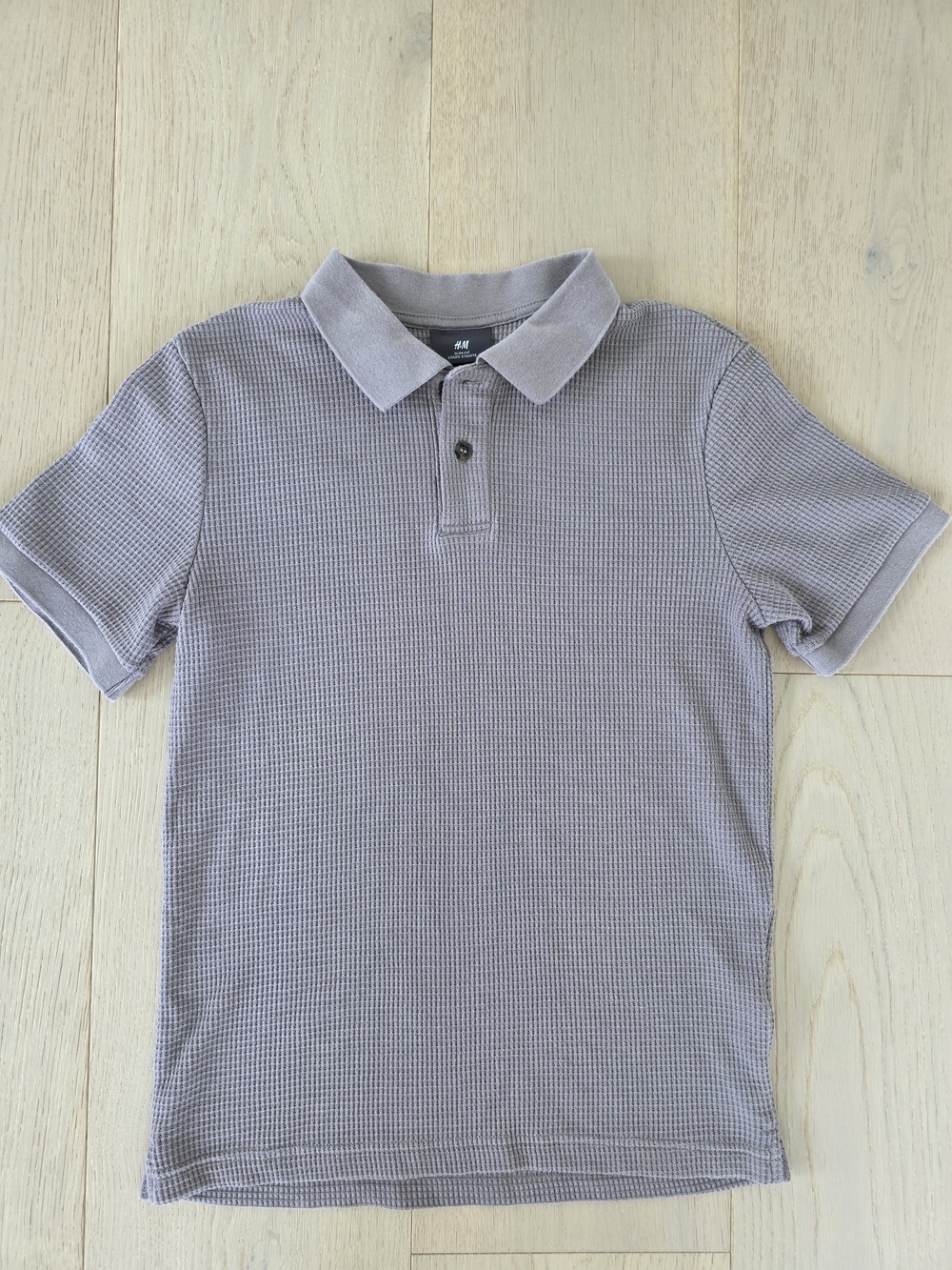 H&M Men's Short Sleeve Polo Shirt in Gray XS
